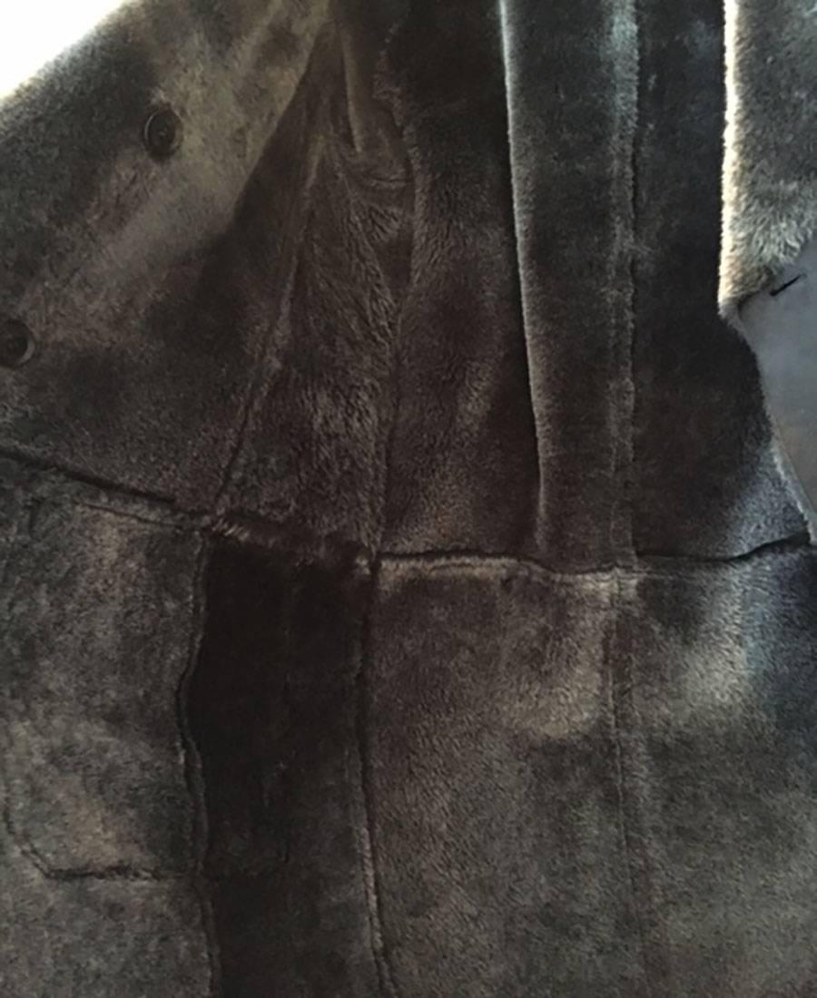 Gucci Grey Shearling Fur Coat For Sale 4