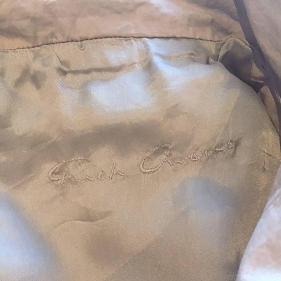 Rick Owens Cream Leather Jacket For Sale 2