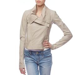 Rick Owens Cream Leather Jacket