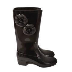 Chanel Black Rain Boots (Size 37)