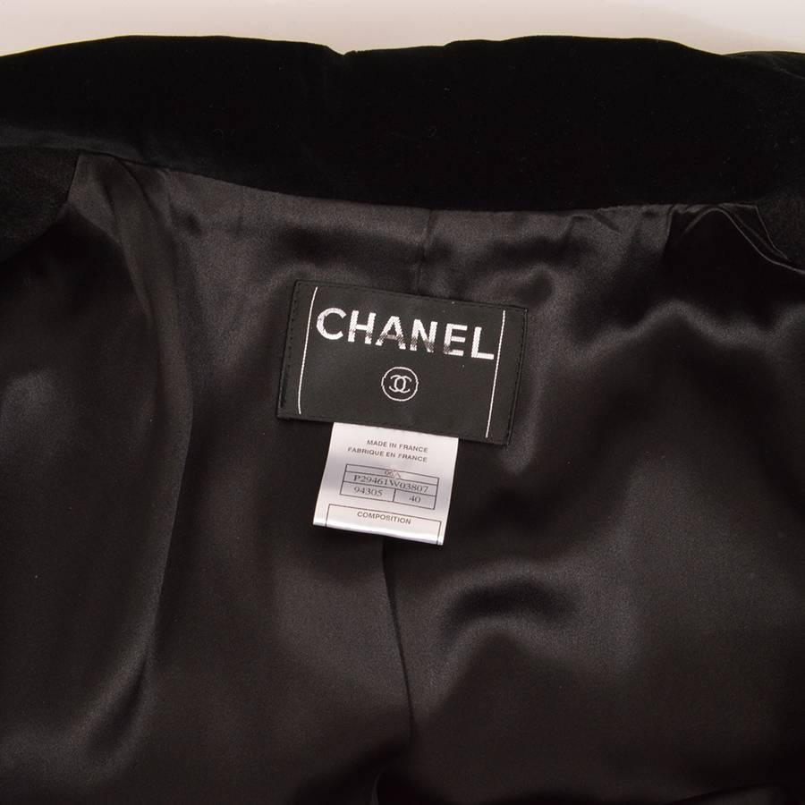 Chanel 2006 Black Wool Long Coat with Crystals For Sale 5