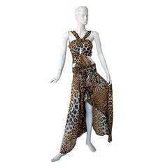 Most Wanted Tom Ford for YSL Leopard Cut-Out Silk Dress 1