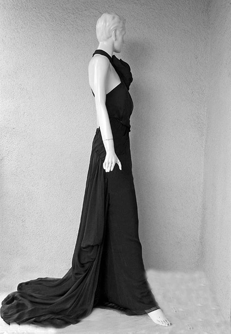 Ungaro 30's Inspired Black Beauty Gown In Excellent Condition In Los Angeles, CA