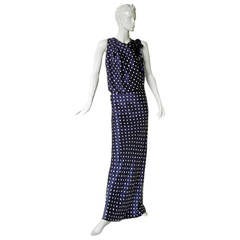 Elegant Lanvin Fine 1930's Inspired Polkadot Dress Gown 9
