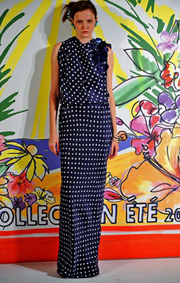 Robe de soirée Lanvin élégante à pois inspirée des années 1930, portée par Michelle Obama en vente 2