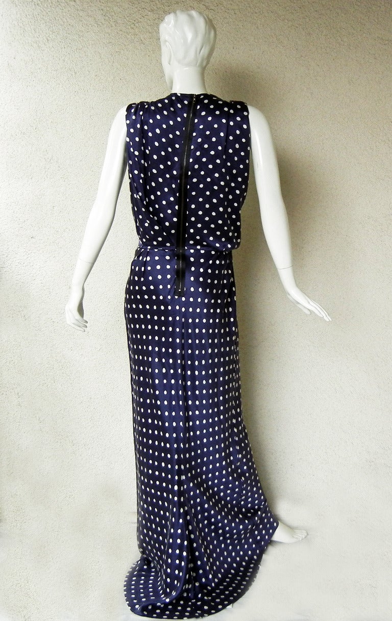 Lanvin Elegantes 1930 inspiriertes Polkadot-Abendkleid, getragen von Michelle Obama Damen im Angebot