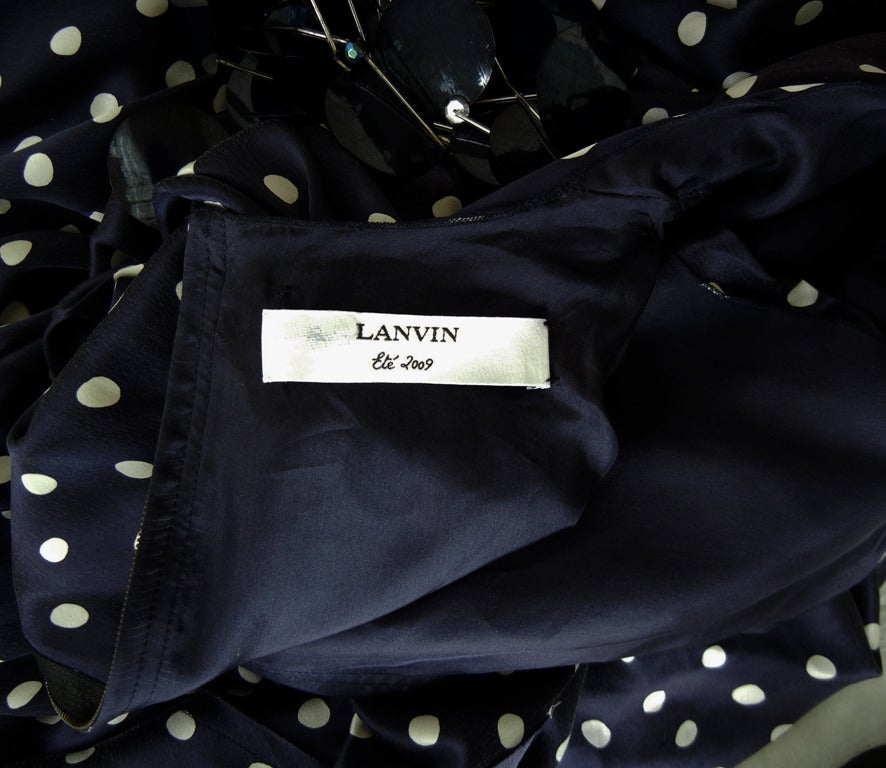 Black Lanvin Elegant 1930 Inspired Polkadot Evening Dress Gown Worn by Michelle Obama