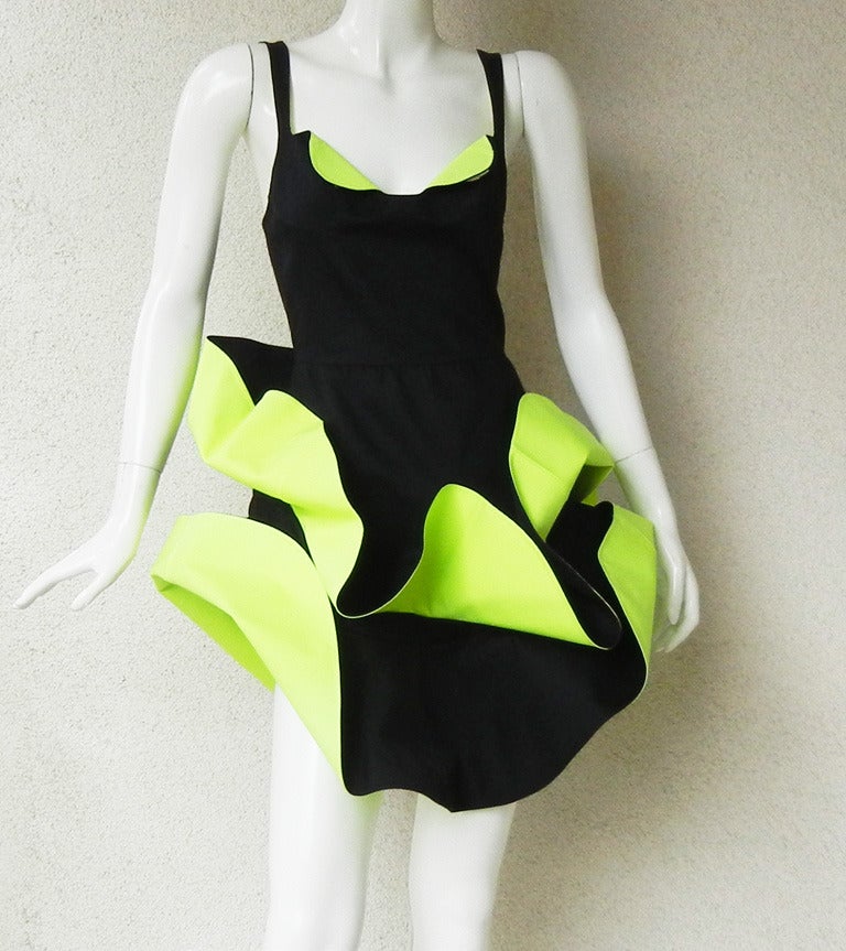 Thierry Mugler Rare 1990's Two-Tone Sculptural Petal Dress