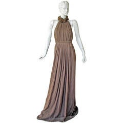 Lela Rose Summer Elegance Rosette Neckline Open Back Dress Gown