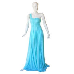 Michael Kors Grecian 1 Shoulder Seamfoam Grecian Goddess Gown New 12