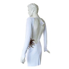 Emilio Pucci „Stop Traffic“ Sehr Sexy Weißes, sexy Abendkleid mit Juwelen  Neu!