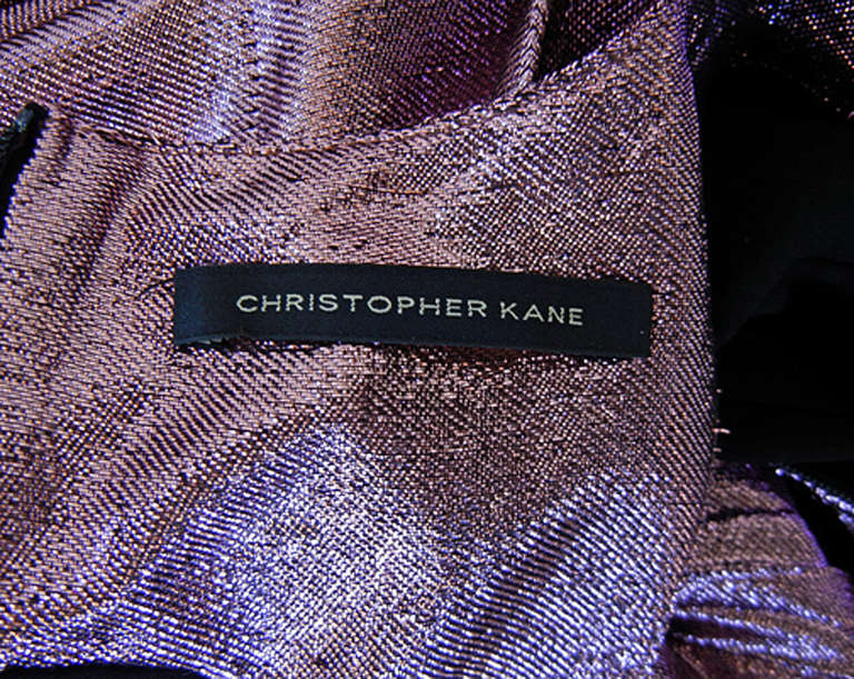 Christopher Kane - Robe de soirée à manches concertina en soie lamée, état neuf ! Pour femmes en vente