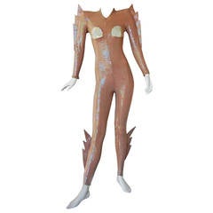 Rare 1979 Thierry Mugler Galactic Siren Sequin Catsuit with Winged Fins 9