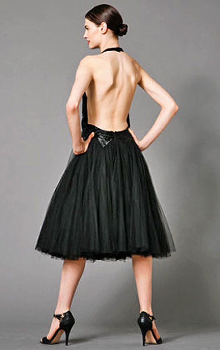 Alexander Mcqueen 2007 Beaded Halter and Tulle Evening Dress In New Condition In Los Angeles, CA