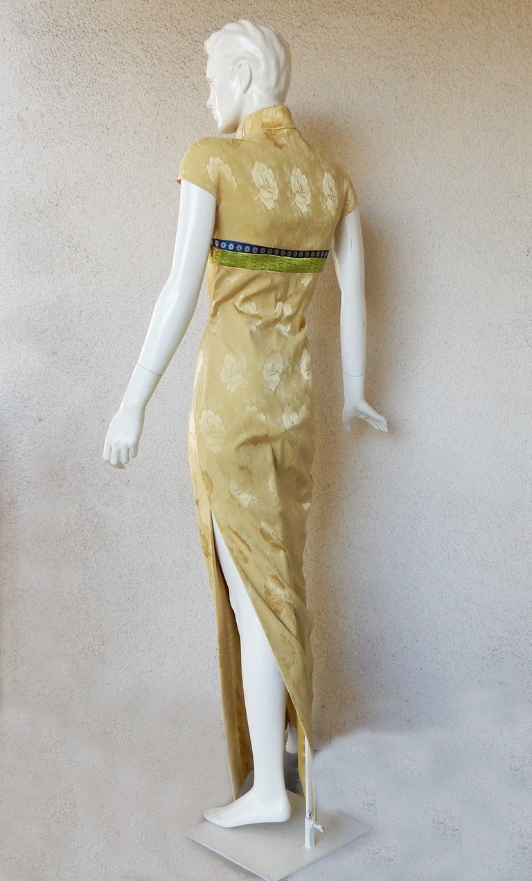 Women's Met Exhibition 1997 House of Dior Galliano Embroidered Silk Jacquard Cheongsam