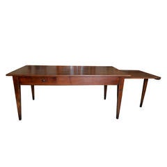 19th Century French Cherry Farm Table with Extension