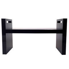Jean-Michel Frank Style Black Lacquered Bench