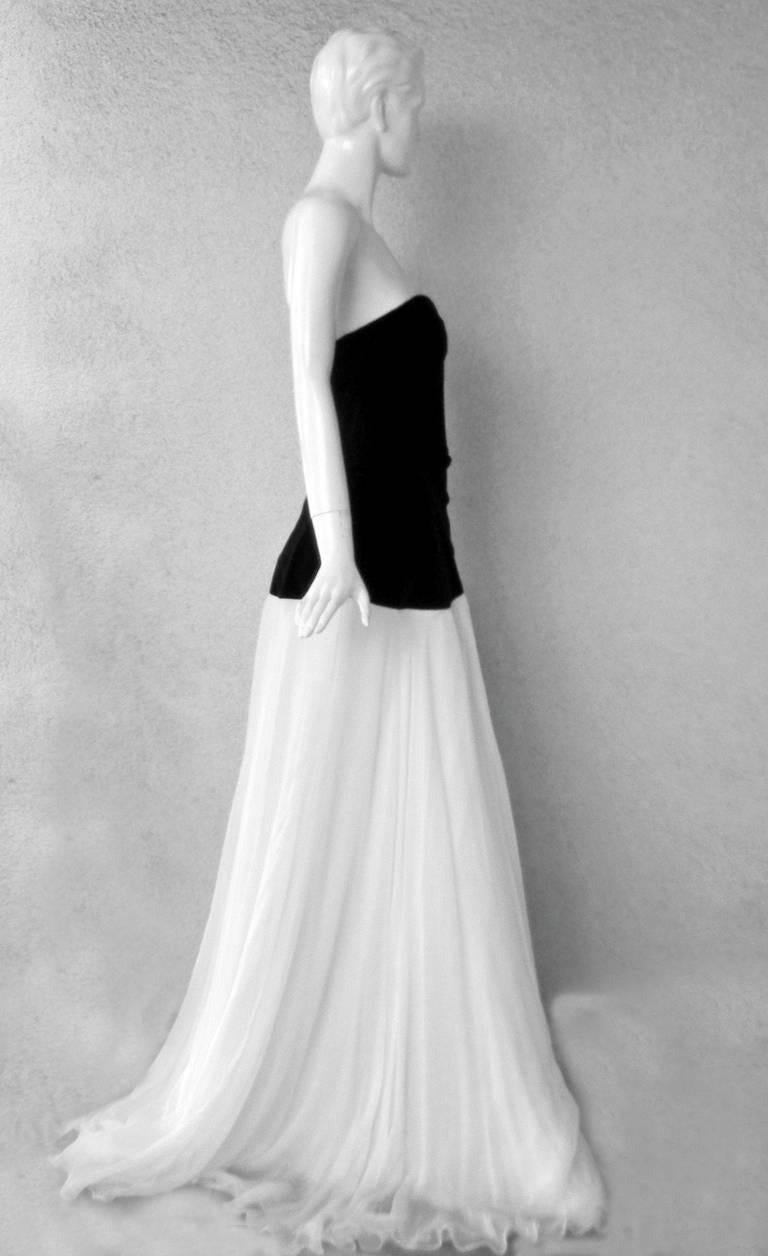 black and white chiffon dress
