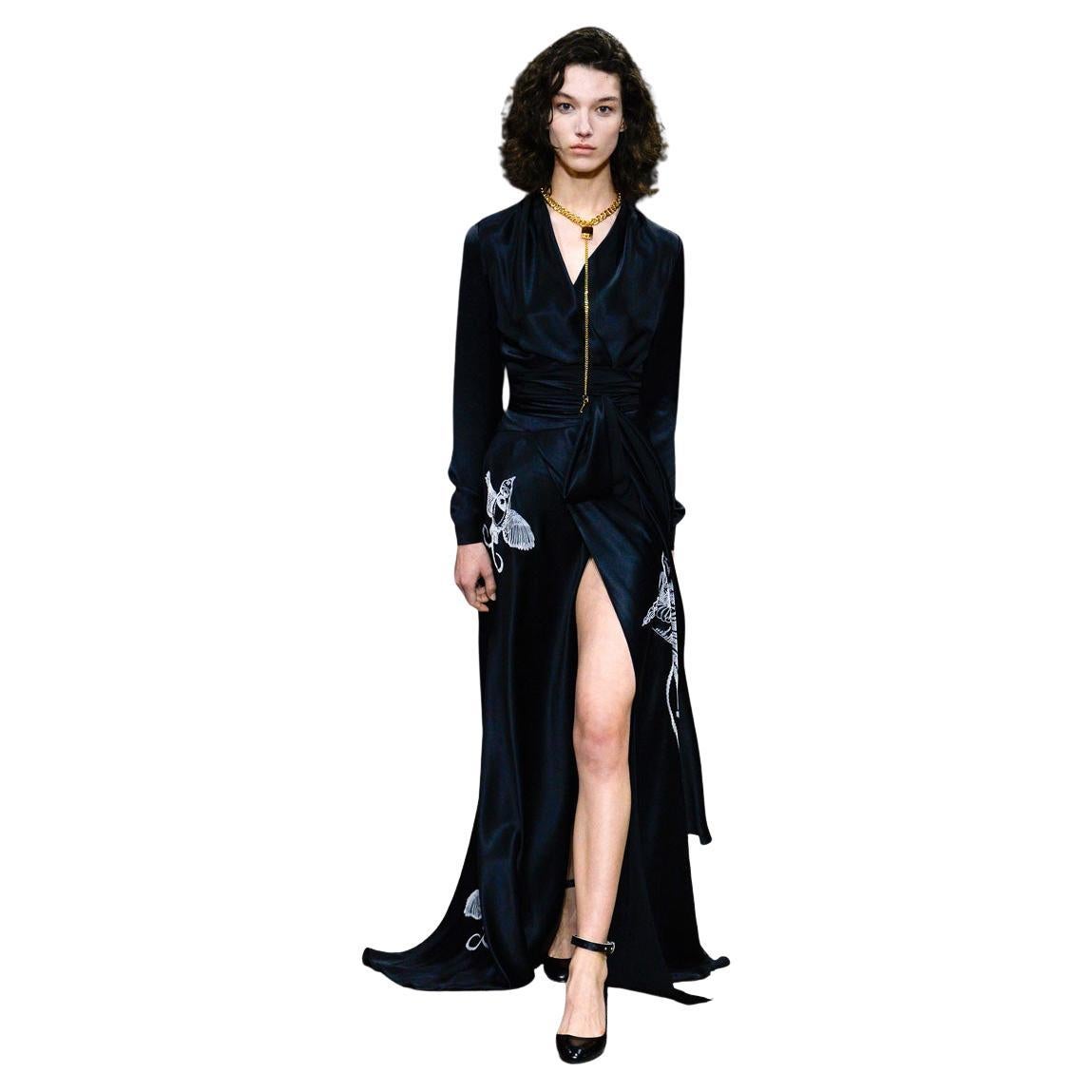 NEU Vionnet Runway Deko-inspiriertes schwarzes Kleid im Angebot