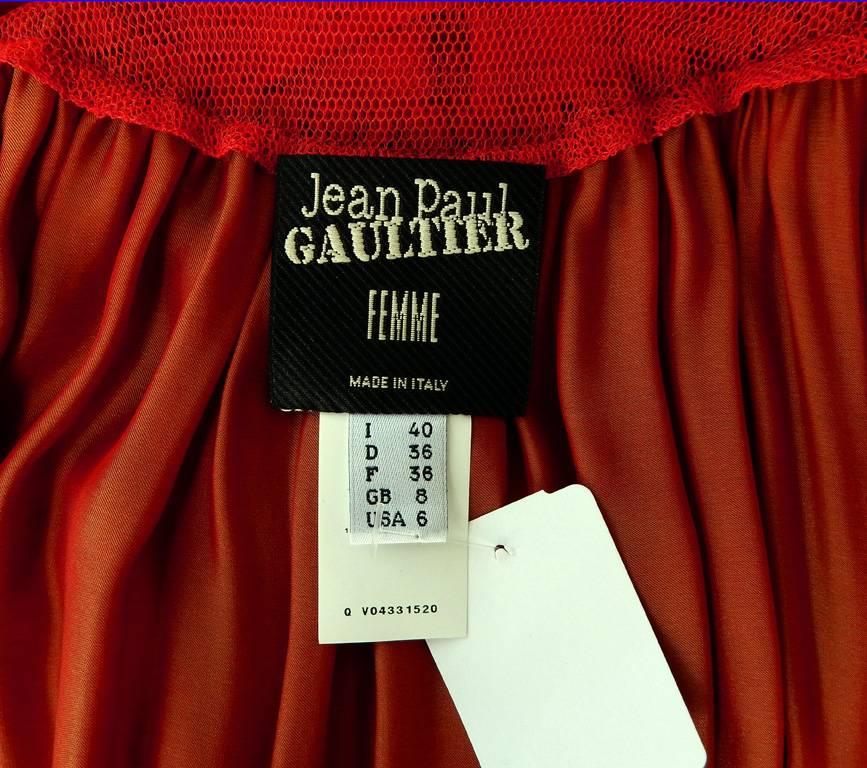 Jean Paul Gaultier Diaphanous Cayenne Silk Obi Belt Maxi Dress  New In New Condition In Los Angeles, CA