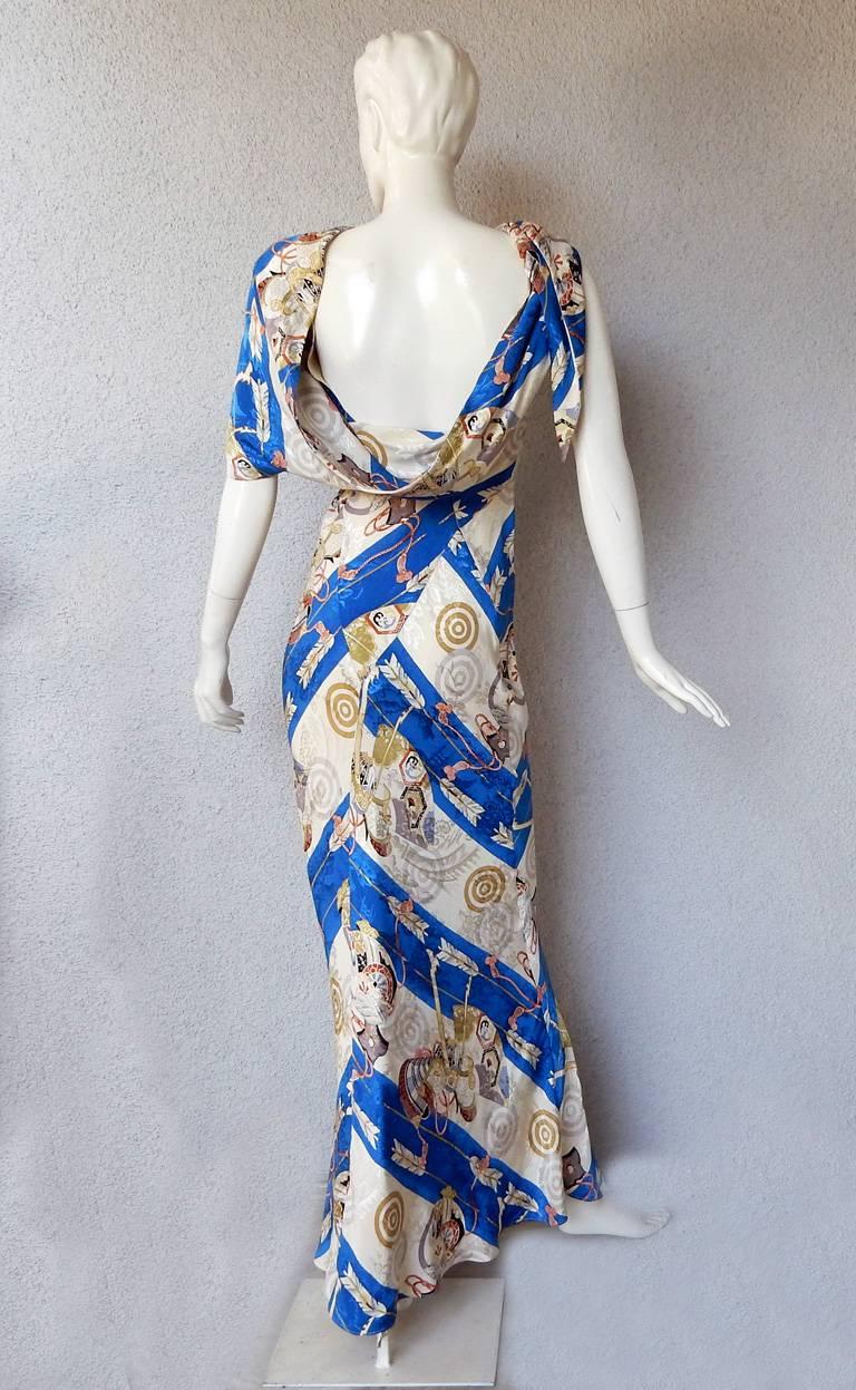 1990's Christian Dior by John Galliano Asymmetric Scarf Dress 1