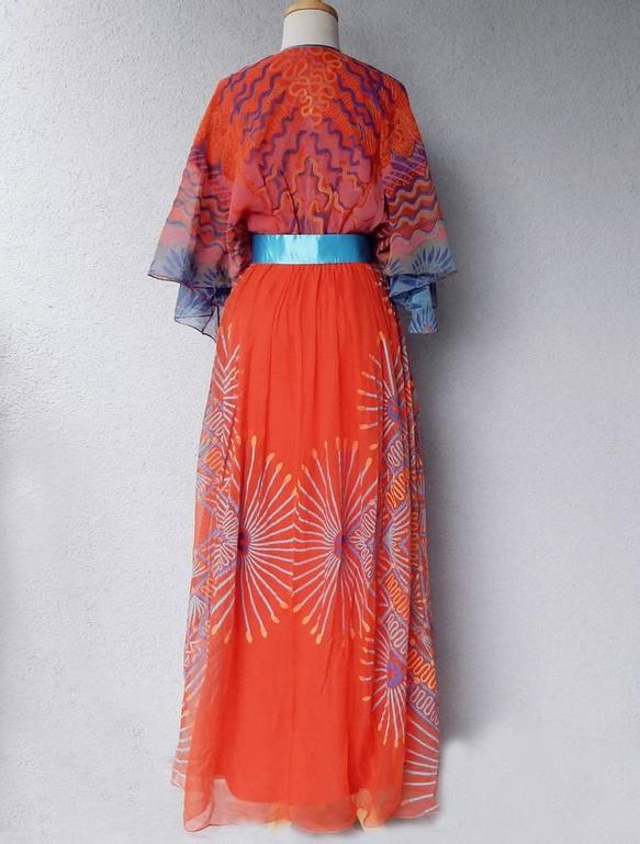 Red  Zandra Rhode Beautiful 1978 Mexican Collection Maxi dress with  Belt   For Sale