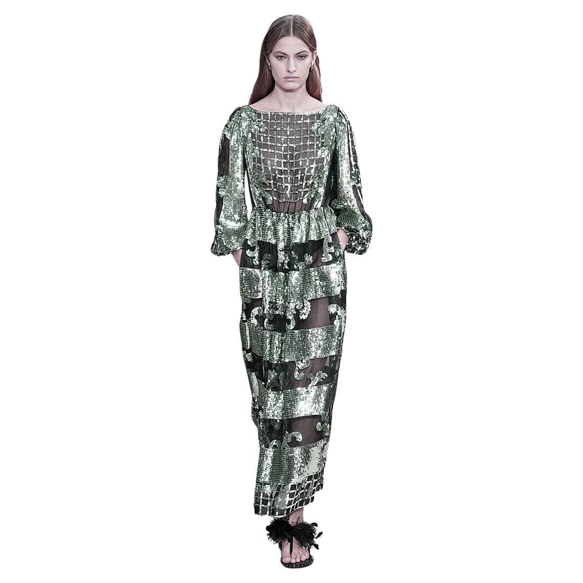 Valentino Pasarela Esmeralda Vestido Brillo Lentejuelas   NWT en venta