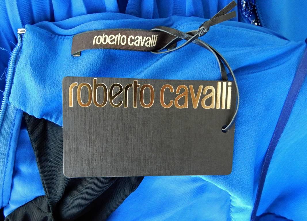 roberto cavalli blue dress