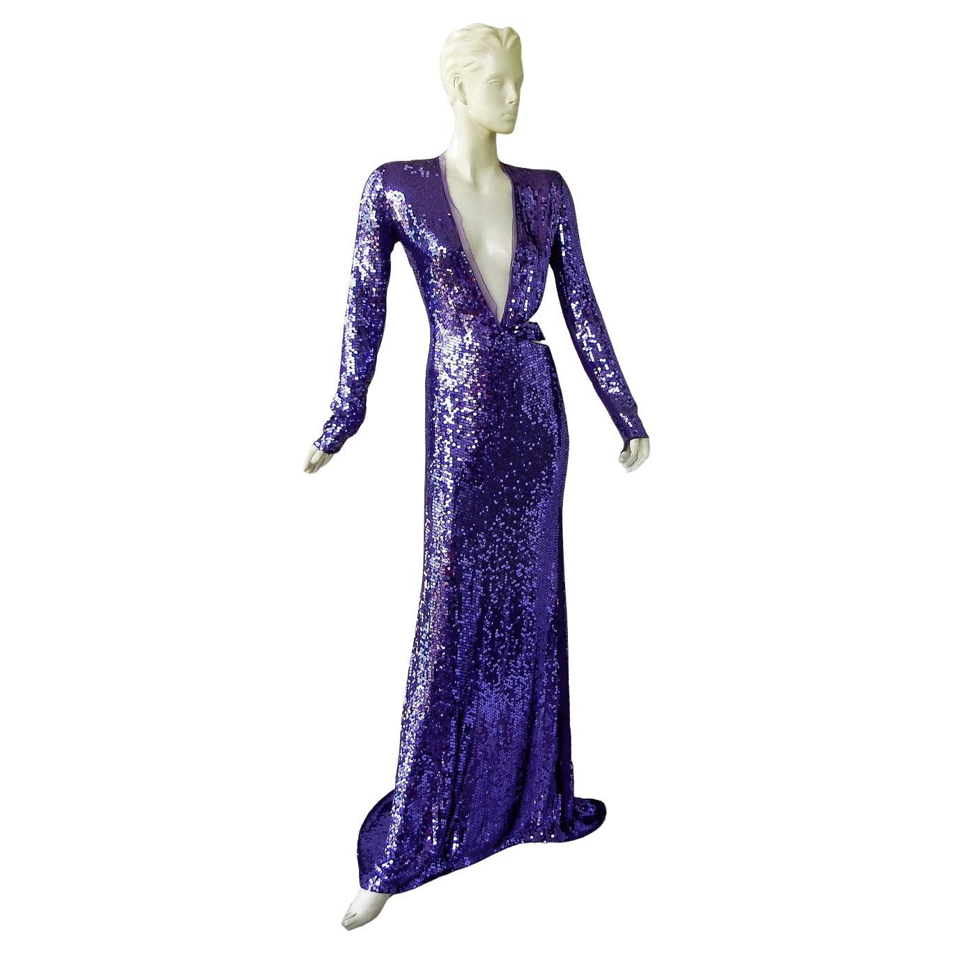 Gucci by Tom Ford Rare 2004 Runway "Head Turner" Beaded Gown For Sale
