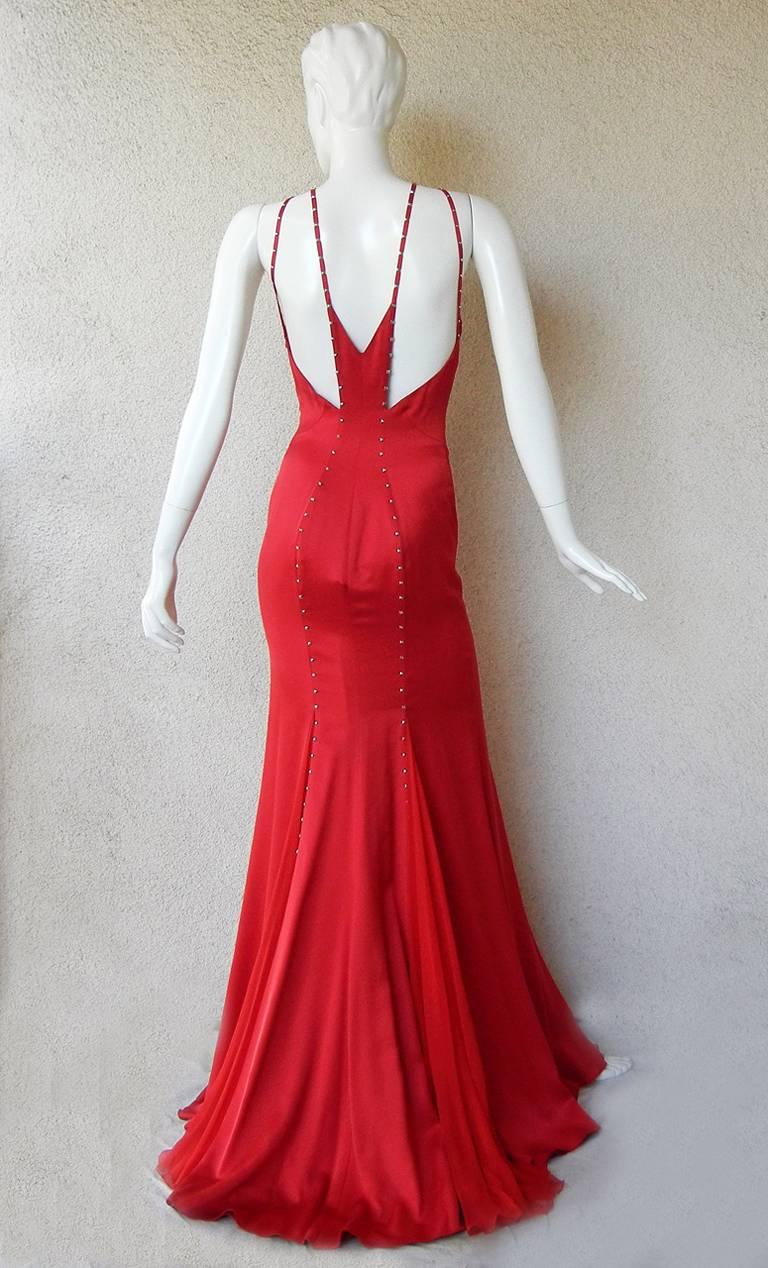 red silk gown