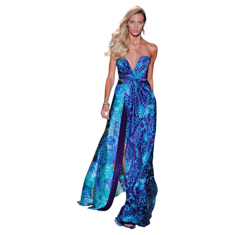 Exotic Salvatore Ferragamo Strapless Silk Leopard Print Dress Gown For Sale  at 1stDibs | ferragamo gown, ferragamo dresses, salvatore ferragamo dresses