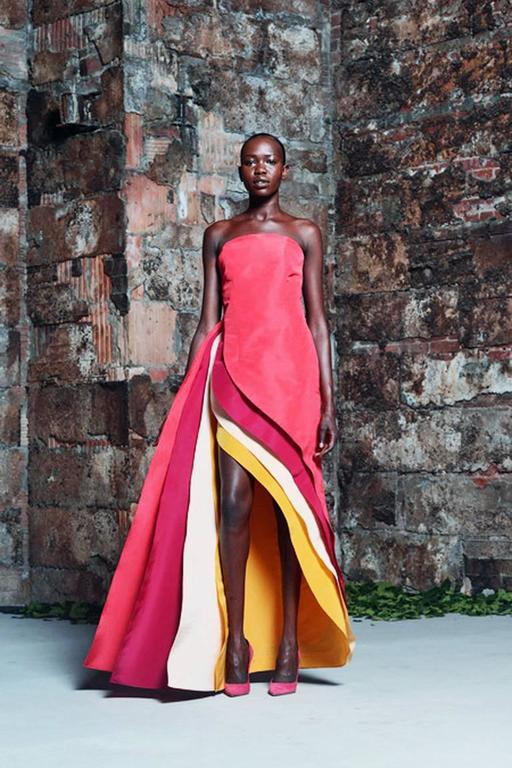 green emerald velvet dress Kavela Color Block Sheath Maxi Dress FUCHSIA-RED / L by Sugarlips main image 0