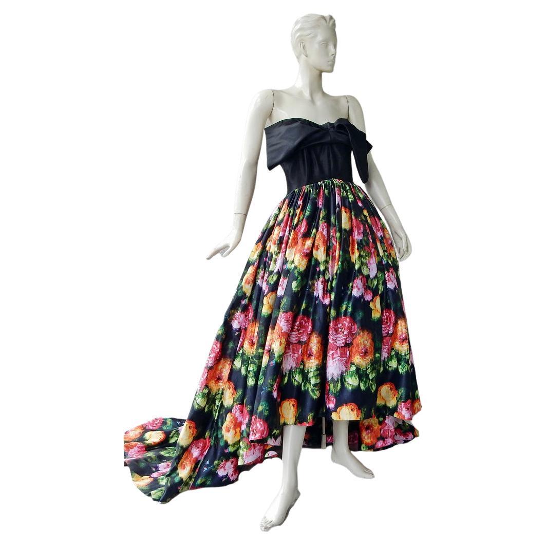 Pre-owned Richard Quinn Rare Runway Finale Fabulous Floral Ballgown Nwt In Black