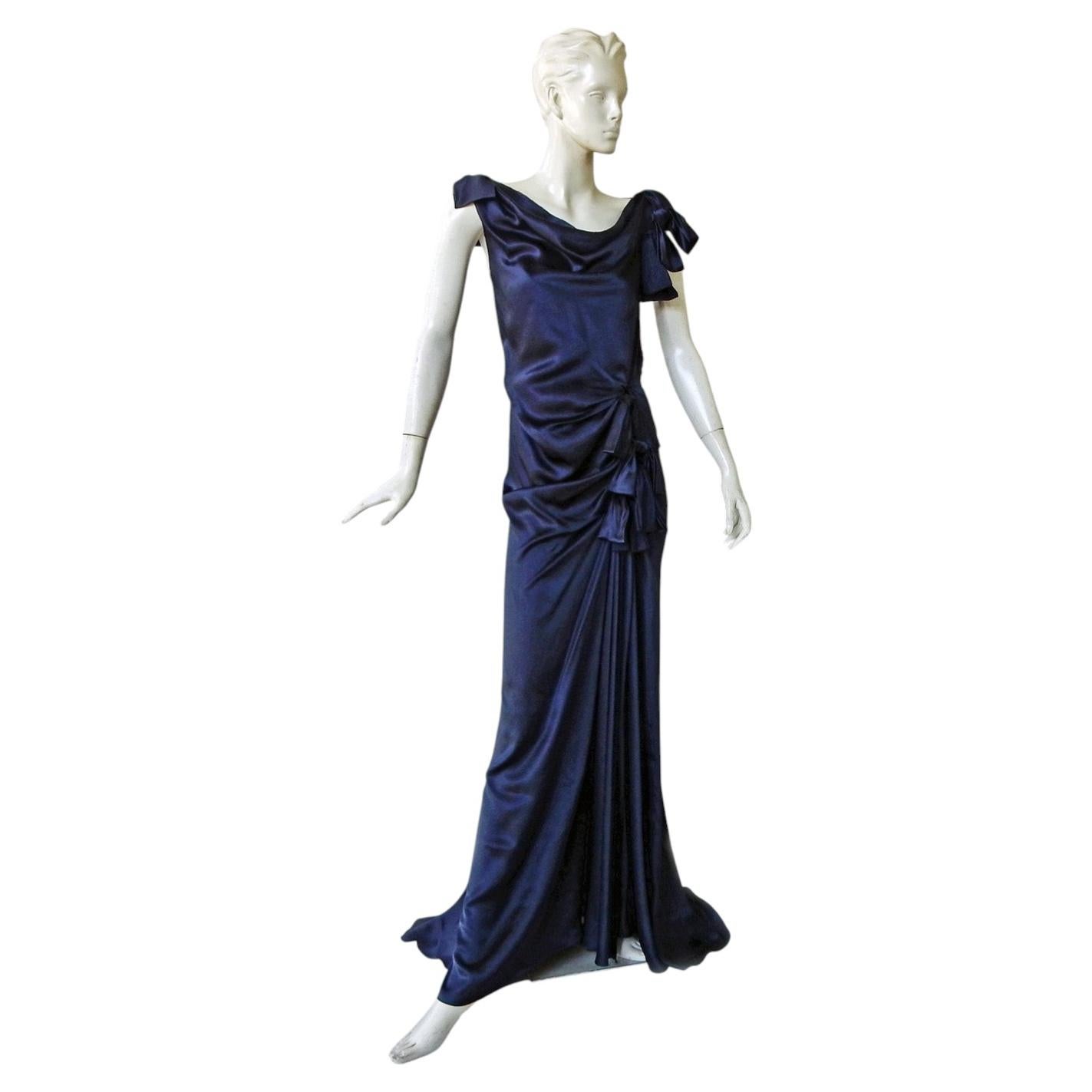 Atemberaubendes Vintage-Seidenkleid von Nina Ricci im griechischen Stil mit Schrägschnitt, direkt vom Laufsteg