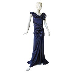 Superbe robe de soirée vintage Nina Ricci, inspirée de la Grèce antique, en soie coupée en biais, issue d'un défilé