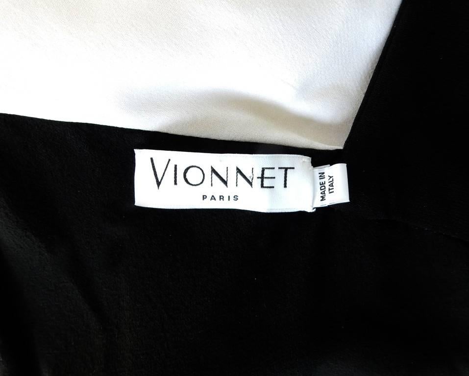  Vionnet Grecian Draped Single Shoulder Black & White Dress Gown Pour femmes 