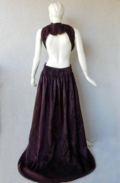 Yiquing Yin "Princess of Pleats" Poiret Designer Hi Low Couture Dress Gown