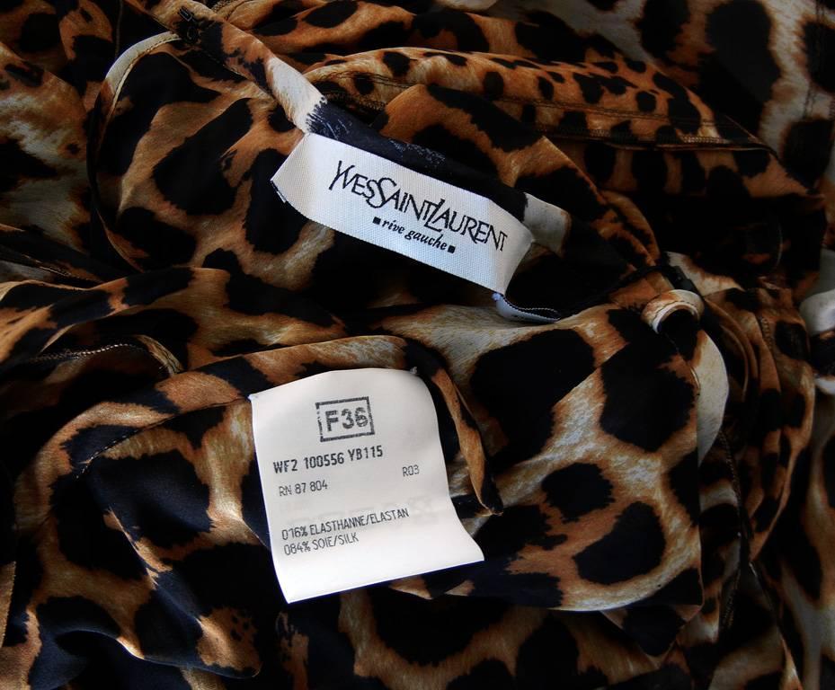  Tom Ford for Saint Laurent 2002 Leopard Cut-Out Wrap Silk Dress  Most Wanted! 3