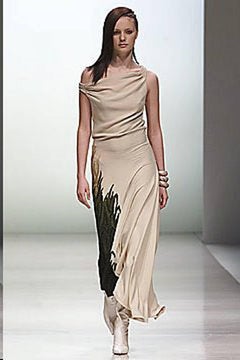 Chloe by Stella McCartney 2001 Sea-Grass Hand Embroidered Bias Cut Dress