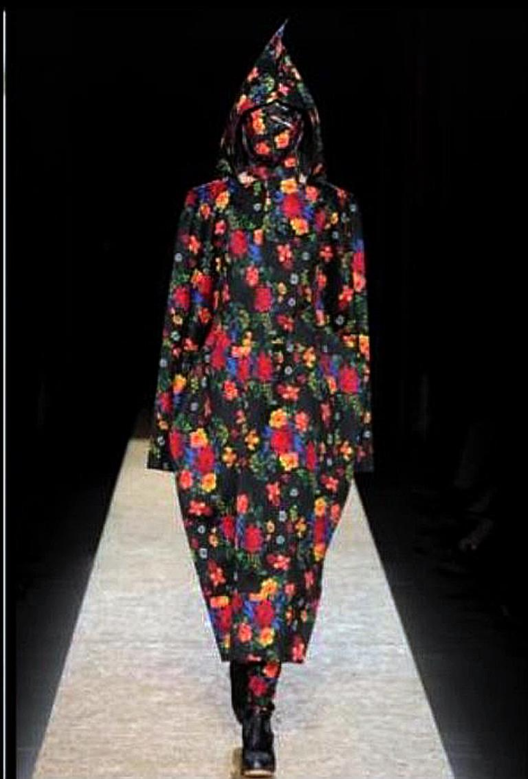 Comme des Garcons Lady Gaga Floral Hooded Runway Dress For Sale at 1stDibs  | lady gaga comme des garcons, lady gaga commes de garcon, gaga comme des  garcons