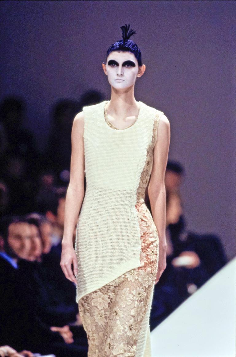 Comme des Garcons MET Exhibit Asymmetric Lace Runway Dress Gown, 1997  For Sale 1
