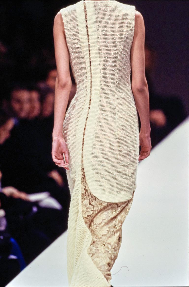 Comme des Garcons MET Exhibit Asymmetric Lace Runway Dress Gown, 1997  For Sale 2