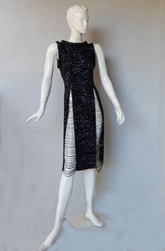 Jean Paul Gaultier Vintage Thigh High Beaded Body Hugging Evening Dress   New!