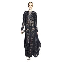 Tom Ford Magnificent Black Lace Cathedral Met Dress Gown    New