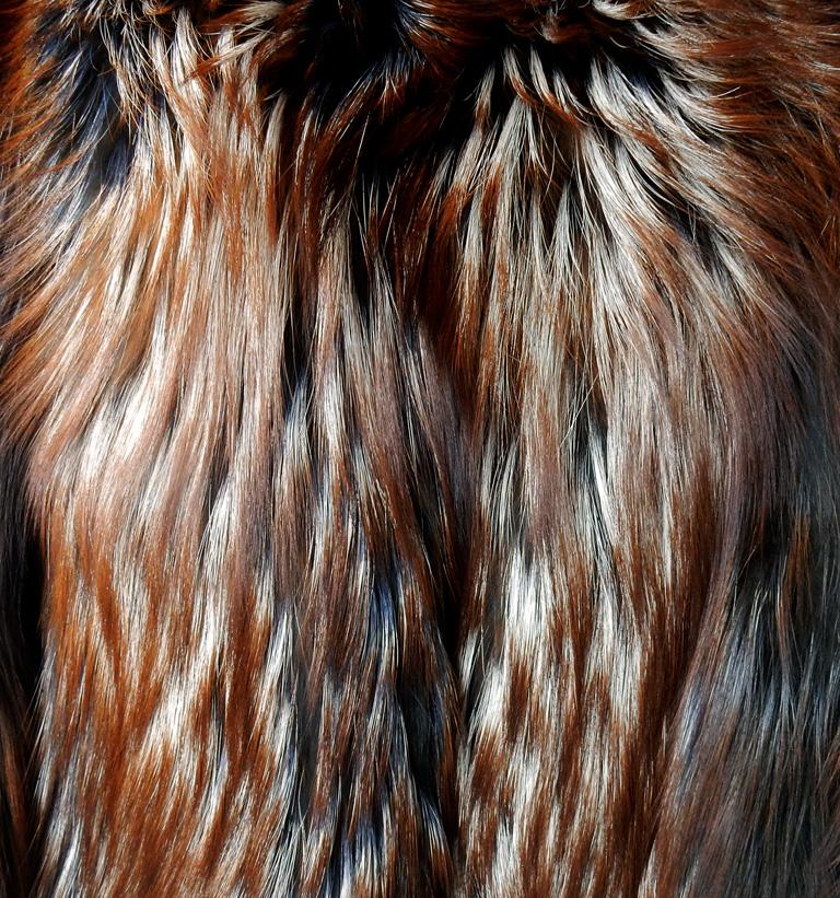 Alexander McQueen - Robe bustier en cuir et fourrure de renard rouge véritable 2007   NEUVE ! Pour femmes en vente
