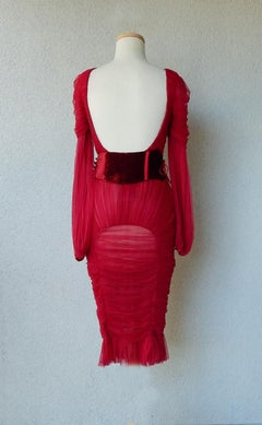 Tom Ford Bergdorf Ad Campaign Cherry Red Ruched Evening Dress  New!