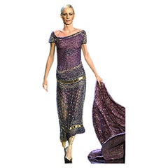 Valentino Hand Beaded Sari Silk Asymmetrical Evening Dress