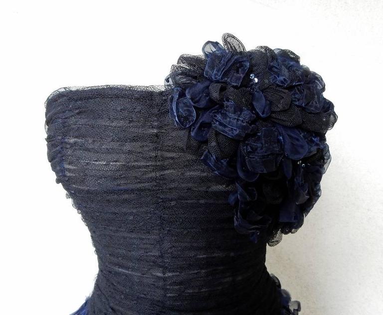 Oscar de la Renta Corsage Cocktail Dress New! For Sale at 1stDibs | oscar  de la renta rosette dress, corsage dress, corsage navy blue dress