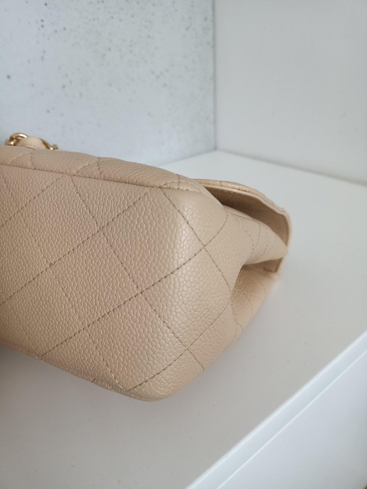 Chanel Jumbo Classic Single Flap Bag Caviar Beige 9
