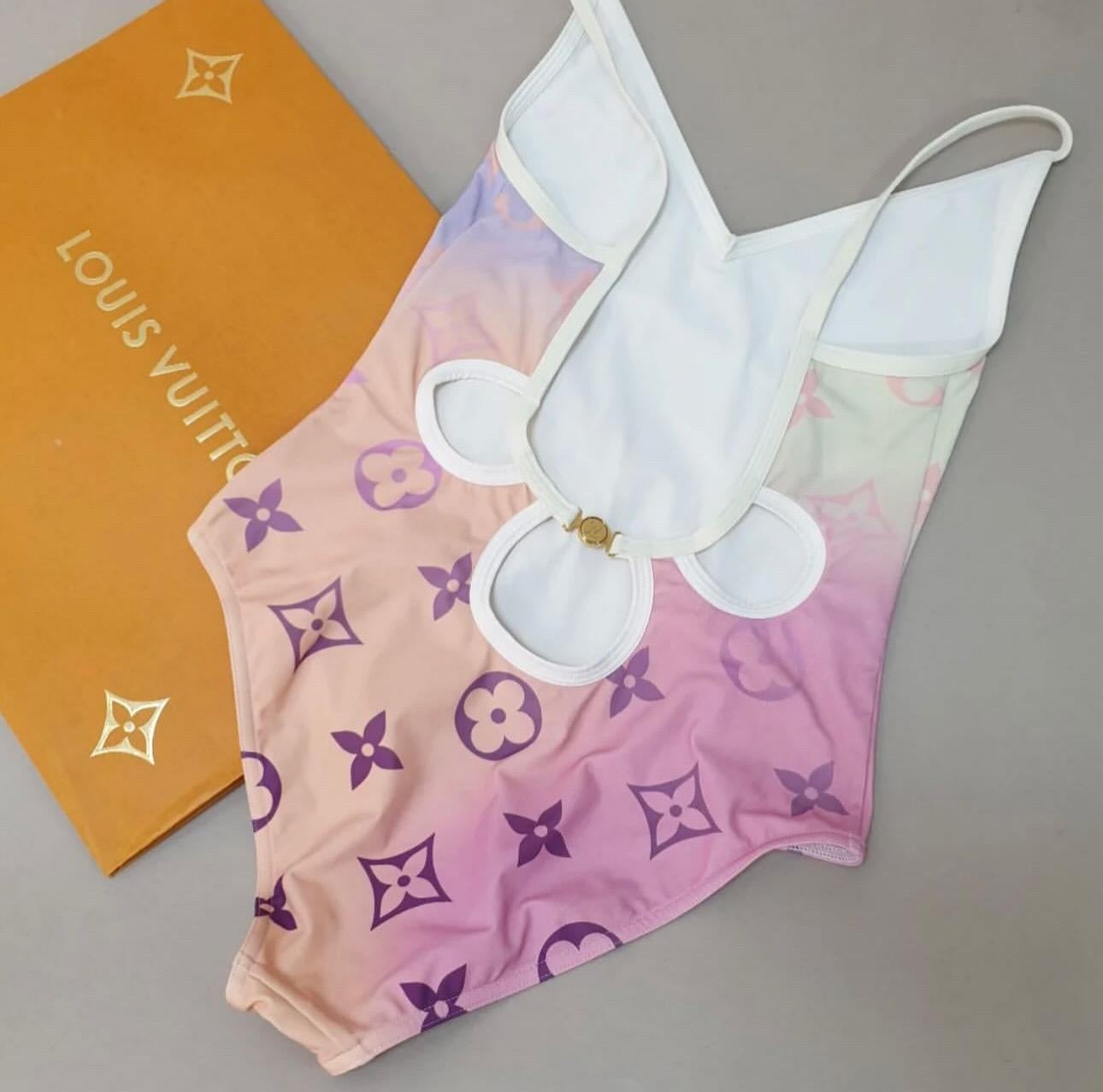 Louis Vuitton Monogram Gradient Cut-Out Badeanzug Sz Small (Grau) im Angebot